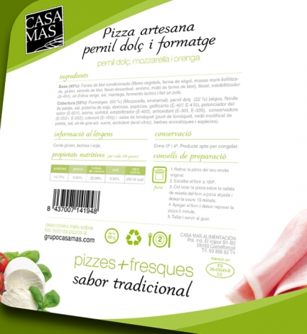 Packaging Pizzes Casa Mas
