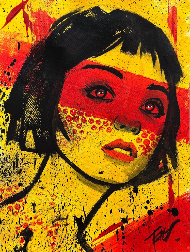 Unique acrylic artwork on paper, small format, by Jaume Tenes