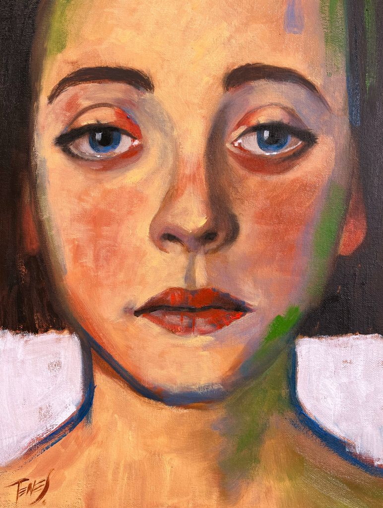 Jaume Tenes small original oil painting on cardboard canvas, perfect for collectors and intimate spaces