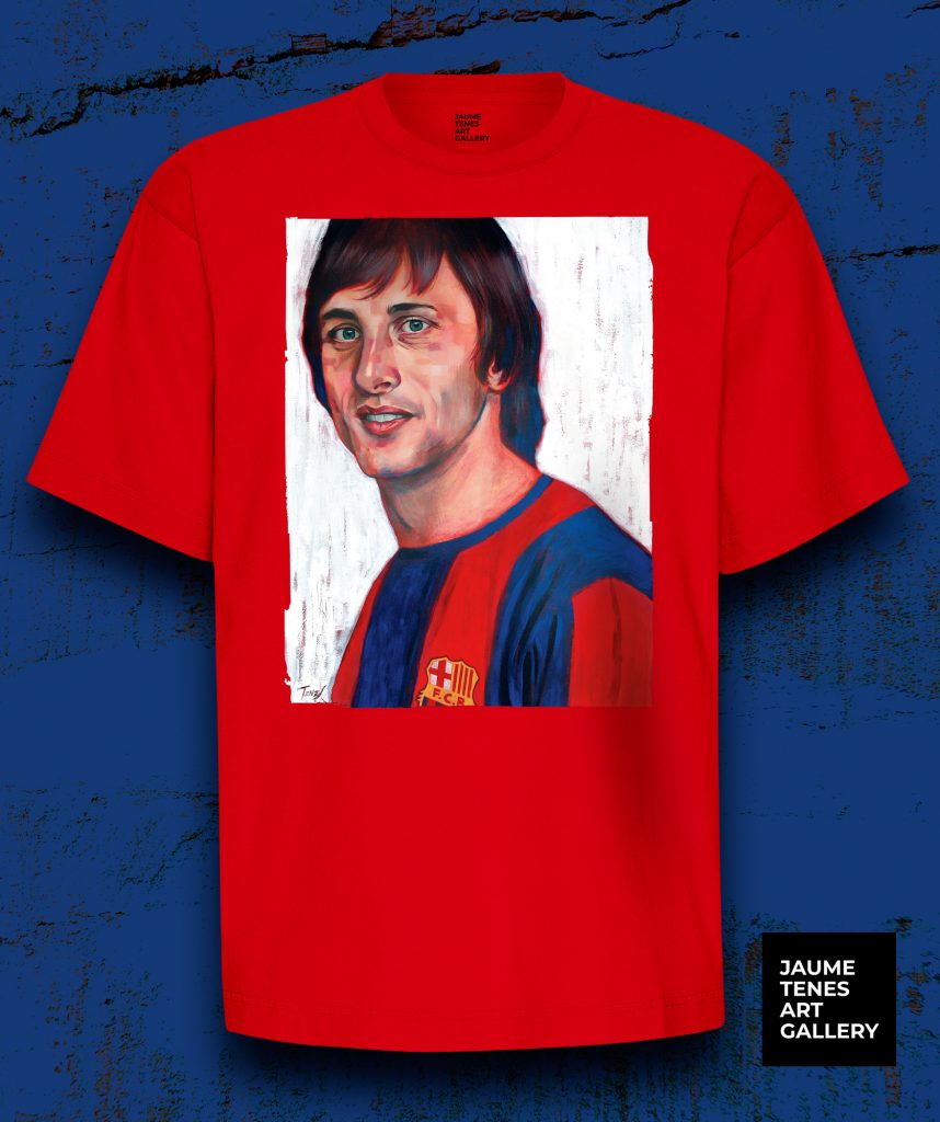 Genius. Vision. Revolution. From pitch to canvas, from art to street. Celebrate Johan Cruyff’s genius with this exclusive Jaume Tenes wearable — pure inspiration, pure movement.