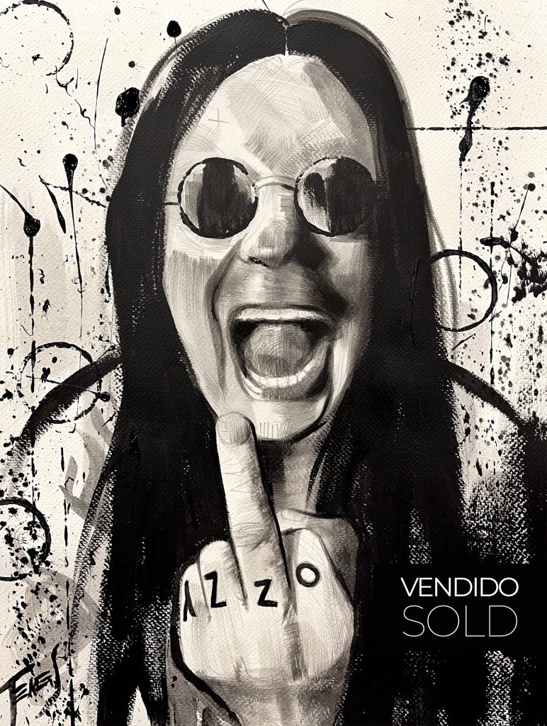 Jaume Tenes’ figurative painting of Ozzy Osbourne, Black Sabbath frontman, Metal legend